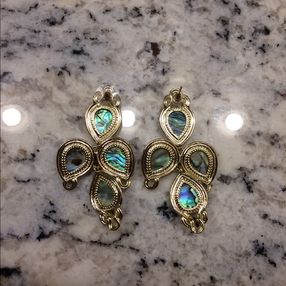 Sylvie Teardrop Abalone Earrings - Picture 3 of 7